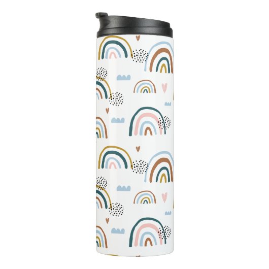 Bouteilles Isothermes Motif arc-en-ciel joyeux | Monogram Tumbler (Tourné sur la droite)
