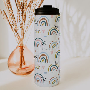 Bouteilles Isothermes Motif Arc-en-Ciel Joyeux Tumbler Monogramme