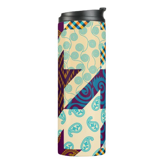 Bouteilles Isothermes Motif arrière - plan sans couture. Motif de patchw (Tourné sur la gauche)