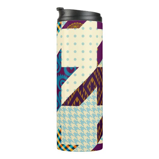 Bouteilles Isothermes Motif arrière - plan sans couture. Motif de patchw (Tourné sur la droite)