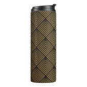 Bouteilles Isothermes Motif Art déco. Simples grappes noir et or (Tourné sur la gauche)
