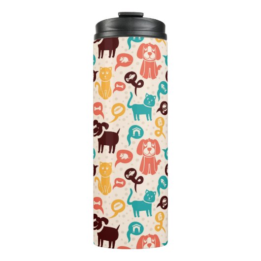 Bouteilles Isothermes Motif avec les chats et les chiens drôles (Devant)