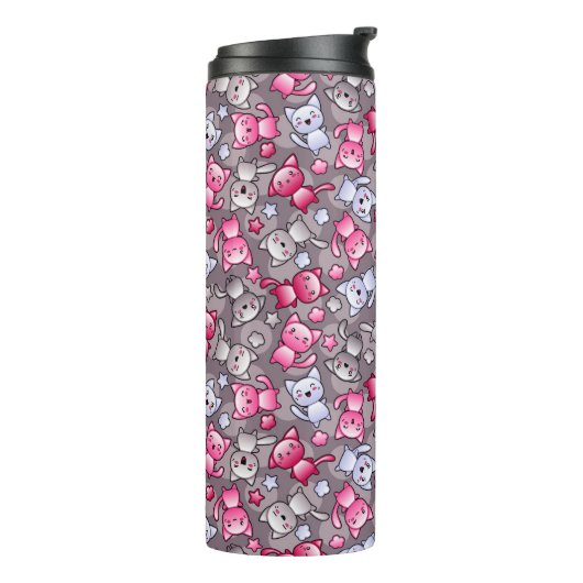 Bouteilles Isothermes motif avec les chats mignons de griffonnage de (Tourné sur la gauche)