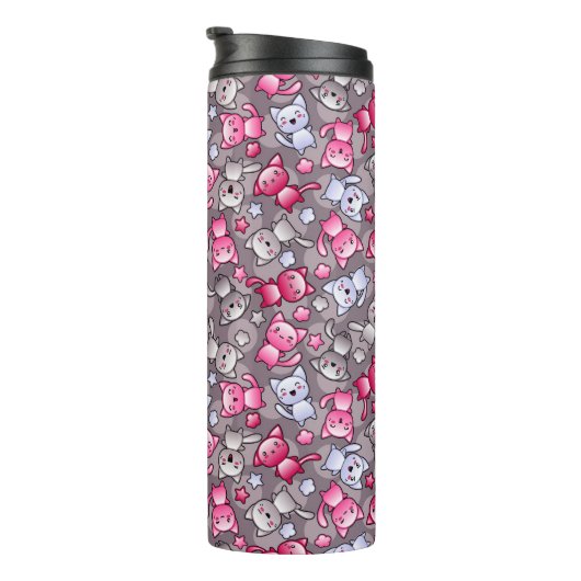 Bouteilles Isothermes motif avec les chats mignons de griffonnage de (Tourné sur la droite)