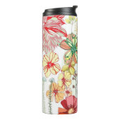 Bouteilles Isothermes Motif avec les fleurs rouges (Tourné sur la gauche)