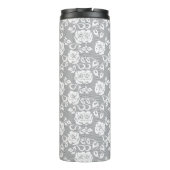 Bouteilles Isothermes Motif blanc de dentelle sur l'arrière - plan gris (Dos)