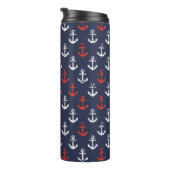 Bouteilles Isothermes Motif blanc et bleu rouge de marine (Tourné sur la droite)