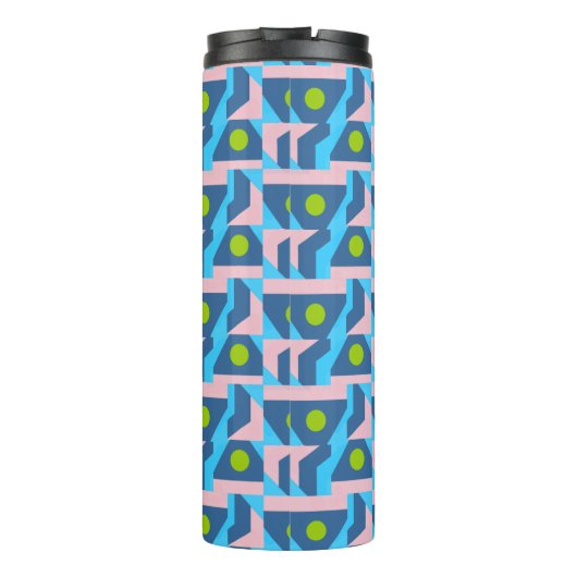 Bouteilles Isothermes Motif bleu et vert Abstrait avec points (Dos)