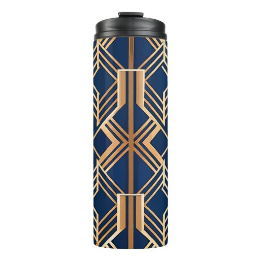 BOUTEILLES ISOTHERMES MOTIF BLUE & COPPER ART DÉCO (Devant)