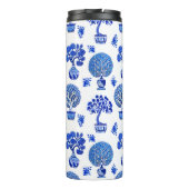 Bouteilles Isothermes Motif Bonsai Tree en Bleu et Blanc Cobalt (Dos)