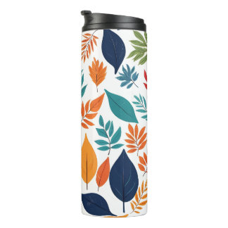 Bouteilles Isothermes Motif botanique avec feuilles tropicaux sur blanc