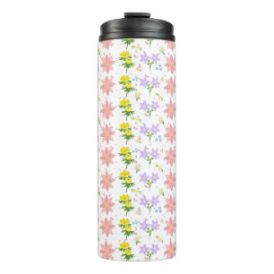 Bouteilles Isothermes Motif botanique de fleurs sauvages au pastel doux