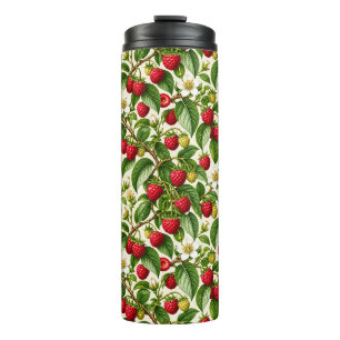 Bouteilles Isothermes Motif botanique de framboise et de fleur