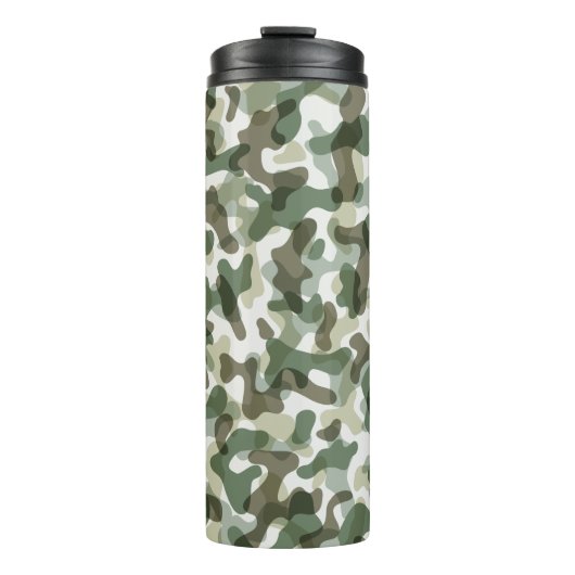 Bouteilles Isothermes Motif Camo vert dans les tons terre avec brun (Devant)