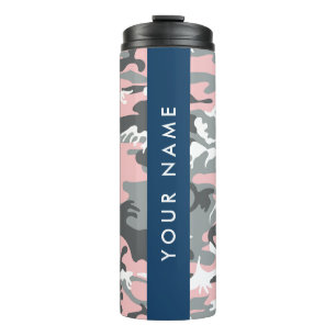 Bouteilles Isothermes Motif camouflage rose et gris Personnalisez votre
