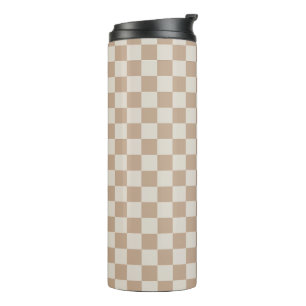 Bouteilles Isothermes Motif Caramel Brun Damier Brun Caramel