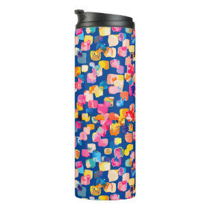Bouteilles Isothermes Motif carré abstrait peint de couleurs vives