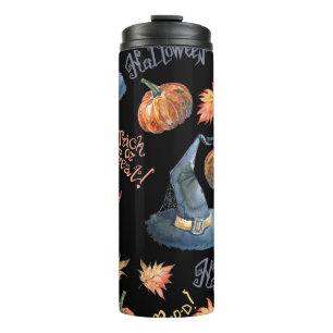 Bouteilles Isothermes Motif Casquette de sorcière Citrouille d'Halloween