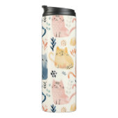 Bouteilles Isothermes Motif chaton pastel mignon (Tourné sur la droite)