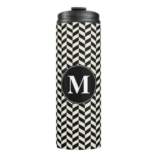 Bouteilles Isothermes Motif Chevron noir et blanc (Devant)