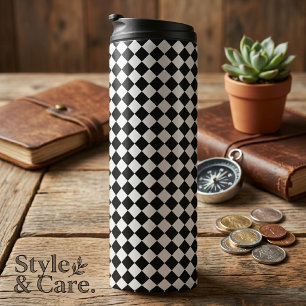 Bouteilles Isothermes Motif Chevron Noir et Blanc Gras