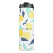 Bouteilles Isothermes Motif citron jaune et menthe (Devant)