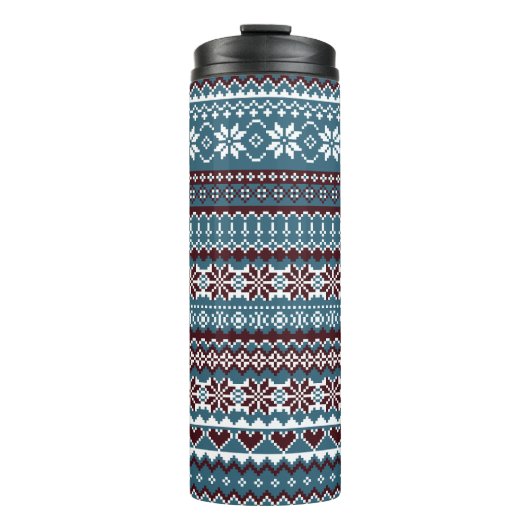 Bouteilles Isothermes Motif classique de pull de Noël scandinave (Devant)