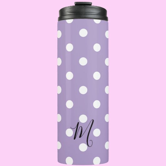 Bouteilles Isothermes Motif Classique Monogramme à Points noirs Violets