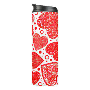 Bouteilles Isothermes Motif cœurs et points rouges élégants