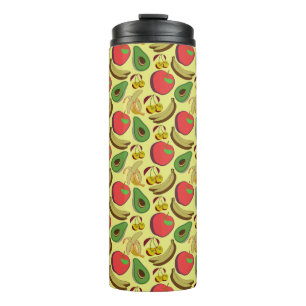 Bouteilles Isothermes Motif coloré aux fruits tropicaux sans soudure