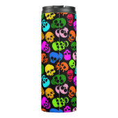 Bouteilles Isothermes Motif coloré de crânes dans le noir (Dos)