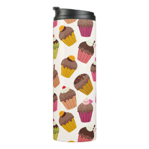 Bouteilles Isothermes Motif Cupcake, Motif Muffin, Chocolat, Cœurs