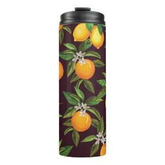 Bouteilles Isothermes Motif d'agrumes, Oranges Vintages de citrons.