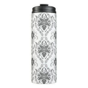 Bouteilles Isothermes Motif Damask blanc et gris