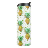 Bouteilles Isothermes Motif d'ananas jaune et or vert. (Tourné sur la gauche)