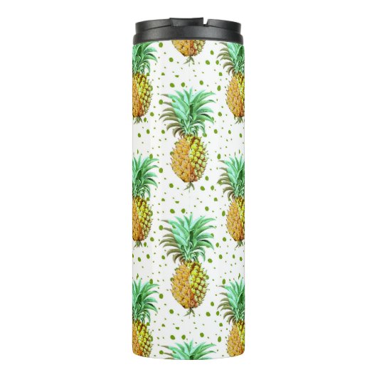 Bouteilles Isothermes Motif d'ananas jaune et or vert. (Dos)