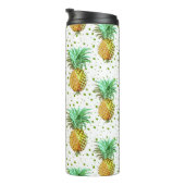 Bouteilles Isothermes Motif d'ananas jaune et or vert. (Tourné sur la droite)