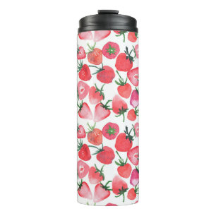 Bouteilles Isothermes Motif d'aquarelle aux fraises rouges juteuses