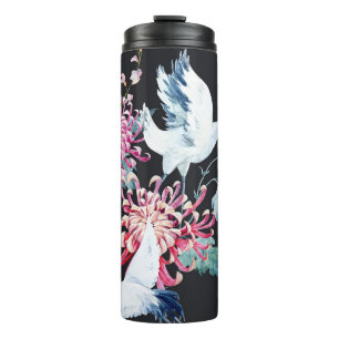 Bouteilles Isothermes Motif d'aquarelle de la grue rouge Chrysanthemum