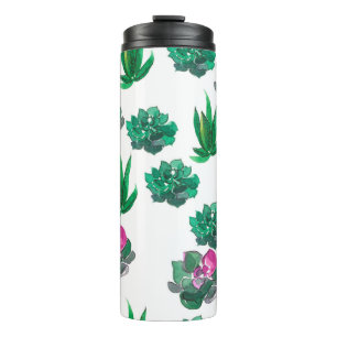 Bouteilles Isothermes Motif d'aquarelle transparente avec succulents