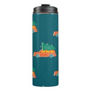 Bouteilles Isothermes Motif d'arbre de Noël de voiture rétro