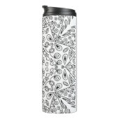 Bouteilles Isothermes Motif d'art monochrome noir et blanc (Tourné sur la droite)