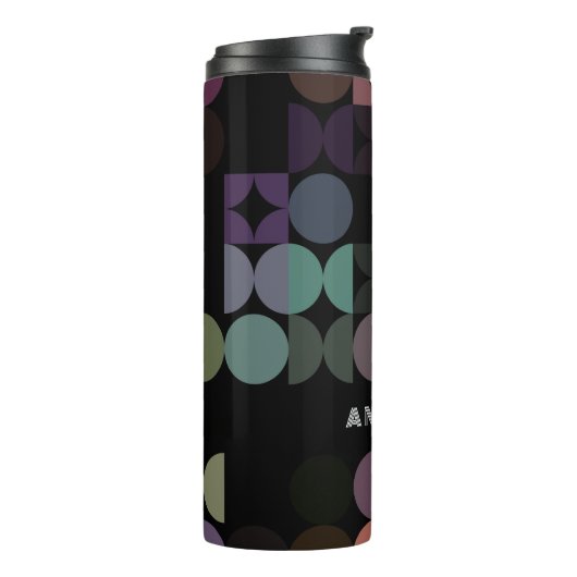 Bouteilles Isothermes Motif d'art Turquoise bleu violet noir (Tourné sur la gauche)