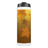 Bouteilles Isothermes Motif d'automne avec feuilles d'érable en chute et (Devant)