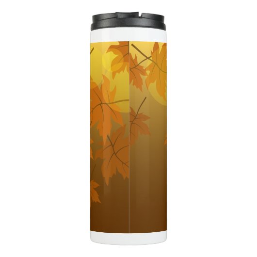 Bouteilles Isothermes Motif d'automne avec feuilles d'érable en chute et (Dos)