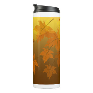 Bouteilles Isothermes Motif d'automne avec feuilles d'érable en chute et