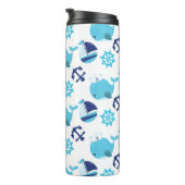 Bouteilles Isothermes Motif De Baleines, Beaux Baleines, Baleines Bleues (Tourné sur la droite)