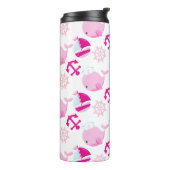 Bouteilles Isothermes Motif De Baleines, Beaux Baleines, Baleines Roses (Tourné sur la gauche)