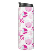 Bouteilles Isothermes Motif De Baleines, Beaux Baleines, Baleines Roses (Tourné sur la droite)