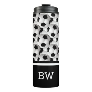 Bouteilles Isothermes Motif de balle de soccer noir noir